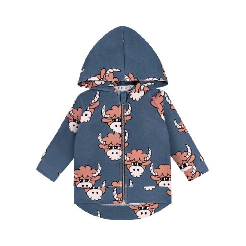 Children's Gray Cardigan With Brown Bull Dear Sophie