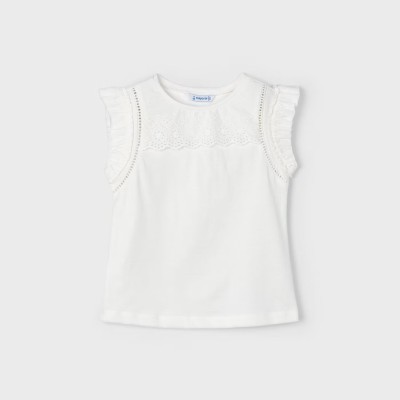 Children's Ivory Perforated Sleeveless Blouse Mayoral Children's Ivory Perforated Sleeveless Blouse Mayoral