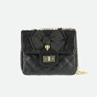 Children's Quilted Black Bag Angel Face Children's Quilted Black Bag Angel Face