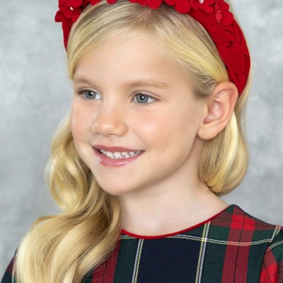 Children's Red Velvet Hairband Abel and Lula