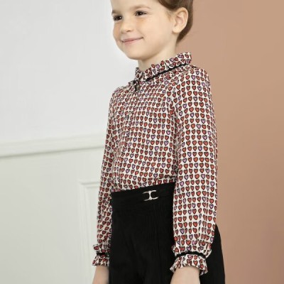 Children's Batista Stamped Red Blouse Abel and Lula