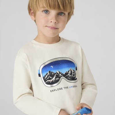 Children's White Blouse With Ski Goggles Mayoral
