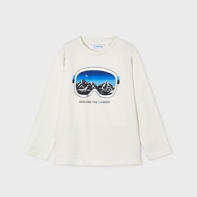 Children's White Blouse With Ski Goggles Mayoral
