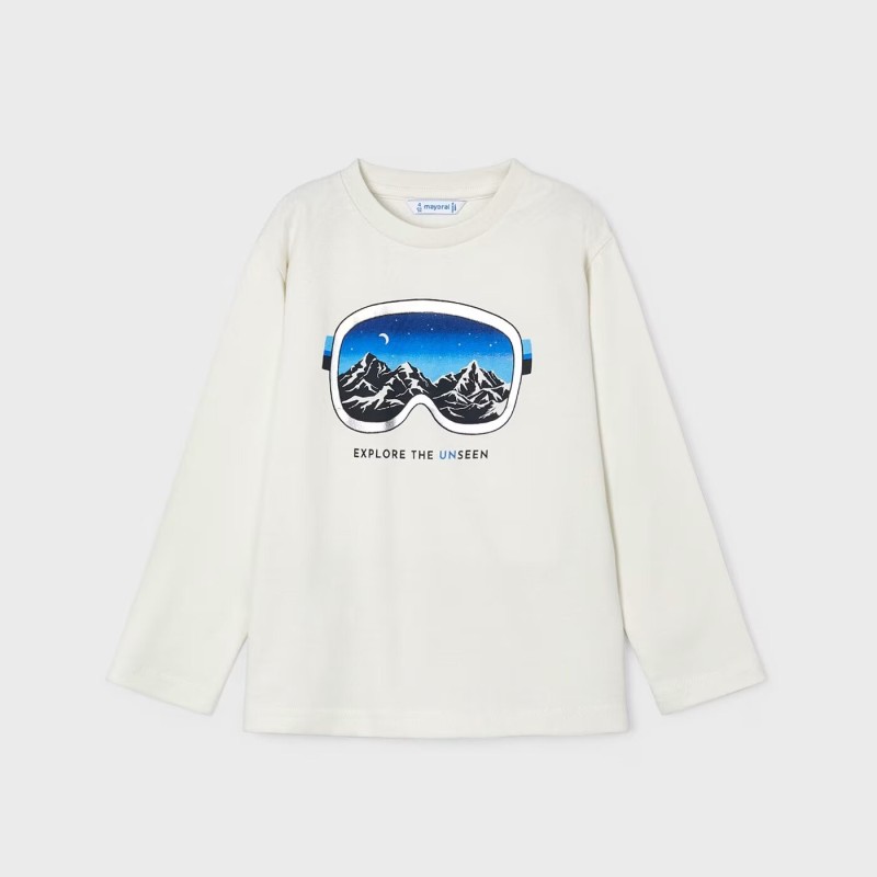 Children's White Blouse With Ski Goggles Mayoral