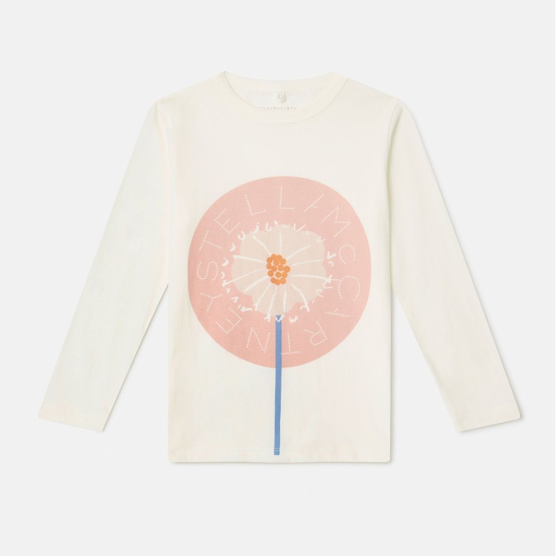 Παιδική Λευκή Μπλούζα Με Ροζ Λουλούδι Stella McCartney