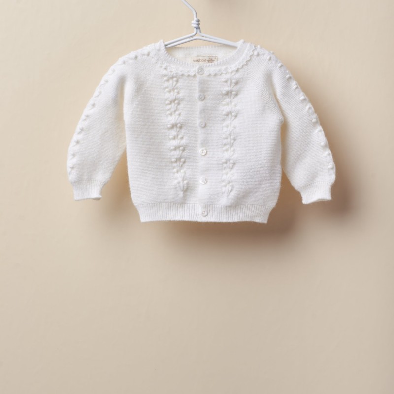 Kids White Cardigan