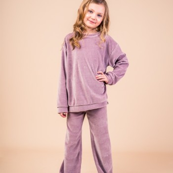 Children's Purple Velvet Jumpsuit Mullido Children's Purple Velvet Jumpsuit Mullido
