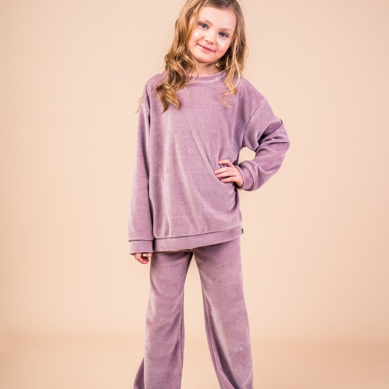 Children's Purple Velvet Jumpsuit Mullido