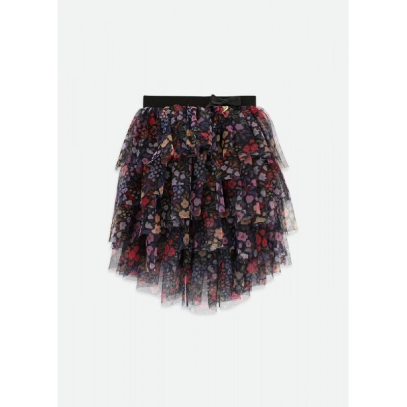 Children's Black Tulle Skirt With Flowers Angel Face