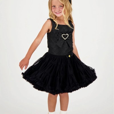 Children's  Black Tutu Skirt Angel Face