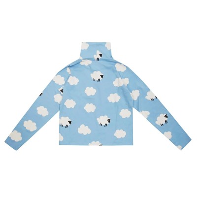 Children's Blue Turtleneck Top with White Clouds Stella McCartney