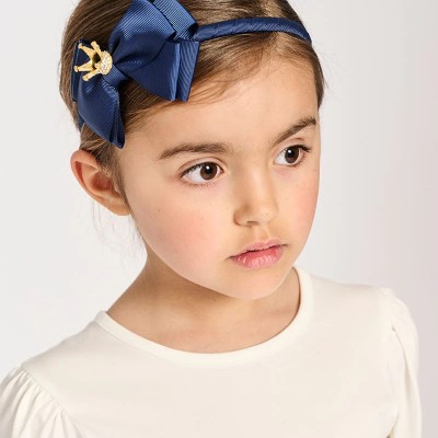 Children's Navy Blue Hairpiece With A Crown Angel Face