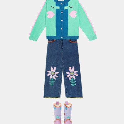 Kids Light Green Knit Cardigan Stella McCartney Kids Light Green Knit Cardigan Stella McCartney