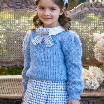 Children's Blue Plaid Bermuda Shorts Abel and Lula