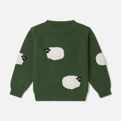 Kids Green Sheep Appliqué Jumper Stella McCartney
