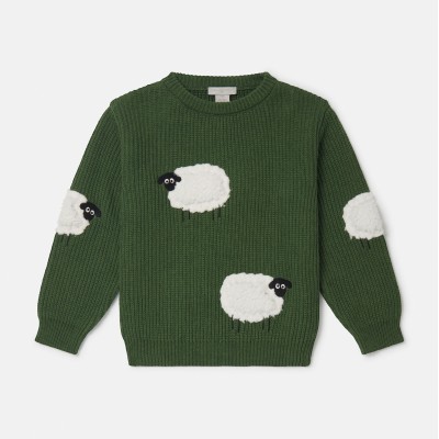 Kids Green Sheep Appliqué Jumper Stella McCartney