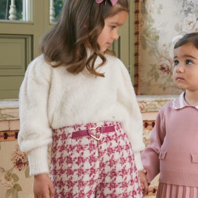 Παιδική Ροζ Μάλλινη Σανέλ Φούξια & Λευκή Βερμούδα Abel and Lula Παιδική Ροζ Μάλλινη Σανέλ Φούξια & Λευκή Βερμούδα Abel and Lula