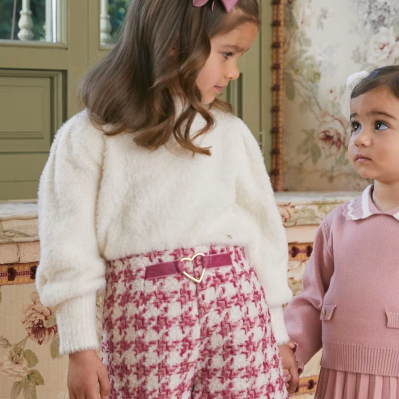 Παιδική Ροζ Μάλλινη Σανέλ Φούξια & Λευκή Βερμούδα Abel and Lula Παιδική Ροζ Μάλλινη Σανέλ Φούξια & Λευκή Βερμούδα Abel and Lula