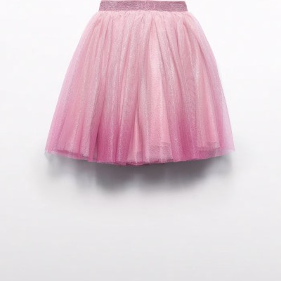 Children's Pink Glitter Midi Skirt Abel and Lula