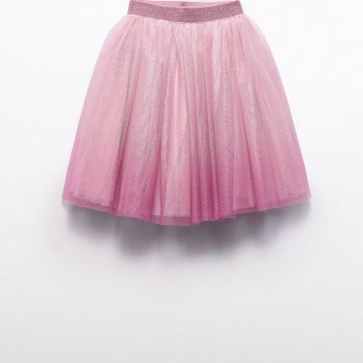 Children's Pink Glitter Midi Skirt Abel and Lula