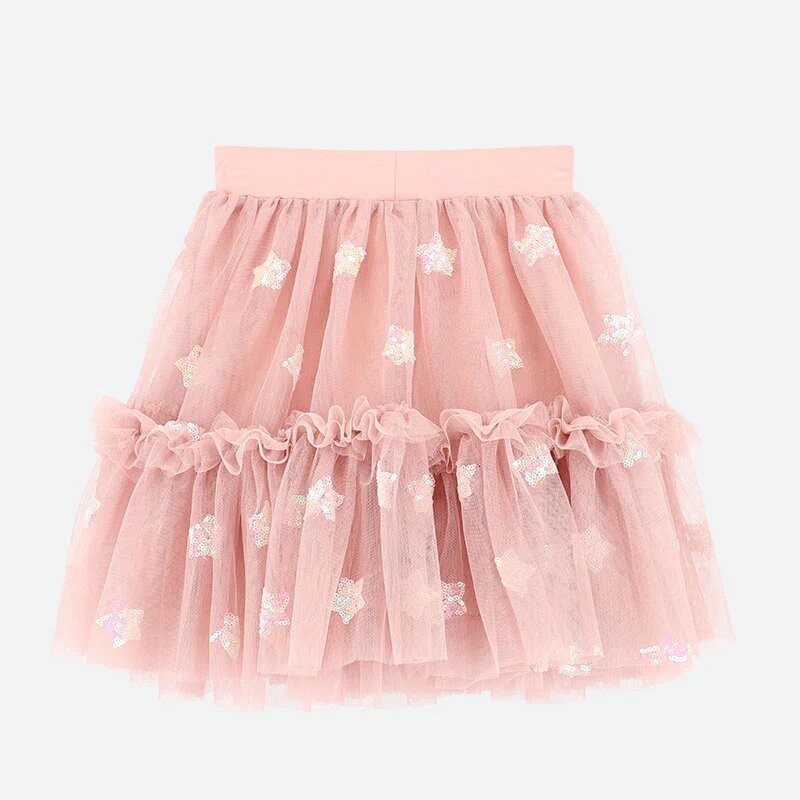 Children's Pink Tulle Skirt With Silver Stars Angel Face Children's Pink Tulle Skirt With Silver Stars Angel Face