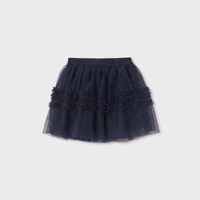 Kids Glitter Tulle Skirt Navy Blue Abel and Lula