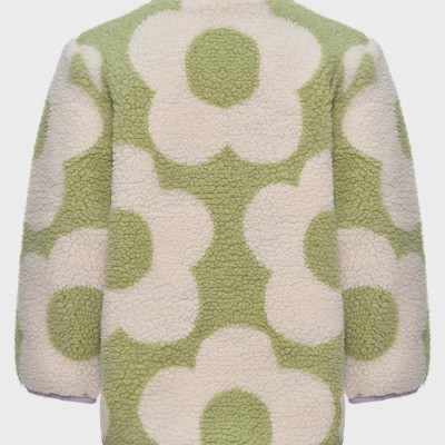 Children's Light Green Fleece Jacket With White Flowers Stella McCartney