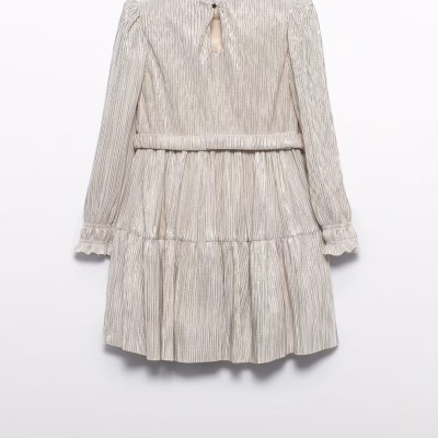 Children's Gold Pleated Dress Abel and Lula