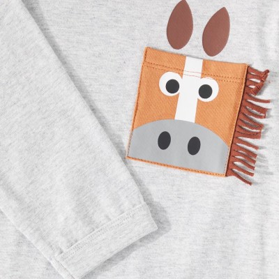 Kids Printed Cotton Jersey Top In Grey Stella McCartney