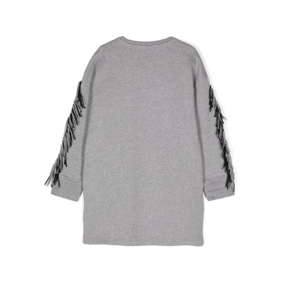 Children's Fringed Star Cotton Sweatshirt Dress Stella Mc Cartney