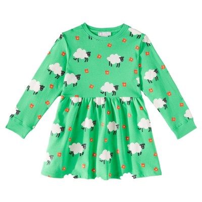 Kids Printed Green Dress With Sheeps Stella McCartney