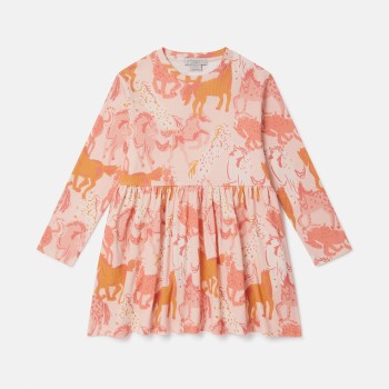 Παιδικό Φόρεμα Ροζ Βαμβακερό με Άλογα Stella McCartney