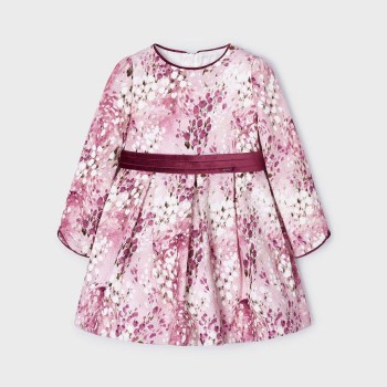 Παιδικό Φόρεμα σταμπωτό Ζακάρ Λιλά Με Λουλούδια Mayoral