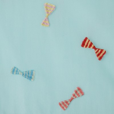 Kids Light Blue Woven Dress With Multicolored Bows Stella McCartney