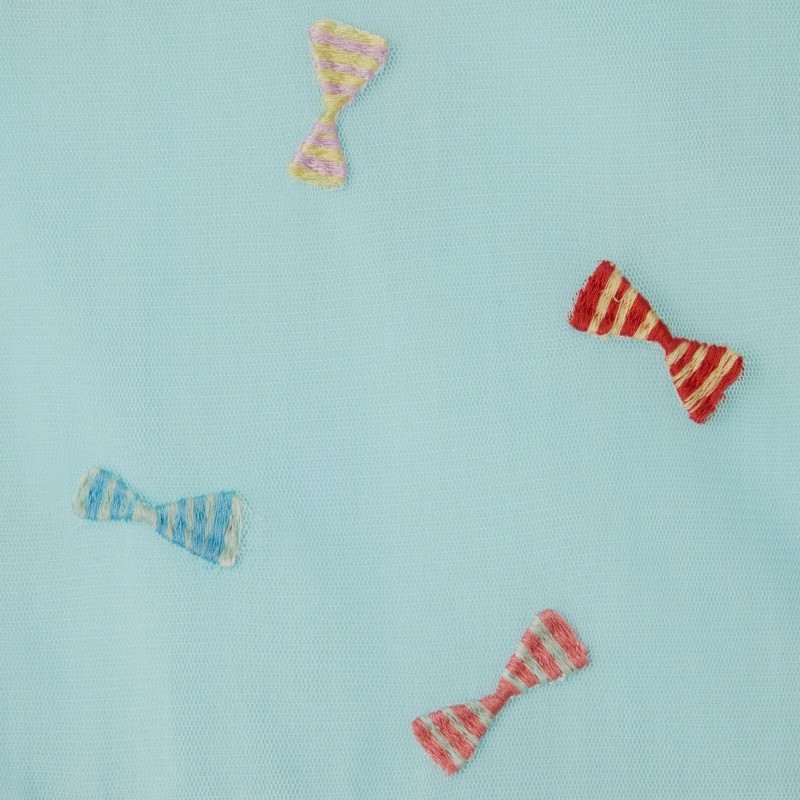 Kids Light Blue Woven Dress With Multicolored Bows Stella McCartney Kids Light Blue Woven Dress With Multicolored Bows Stella McCartney