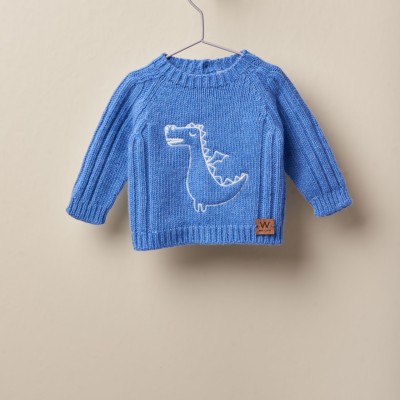 Παιδικό Γαλάζιο Πουλόβερ Με Δεινόσαυρο