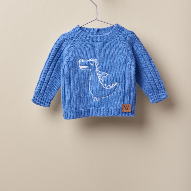 Παιδικό Γαλάζιο Πουλόβερ Με Δεινόσαυρο