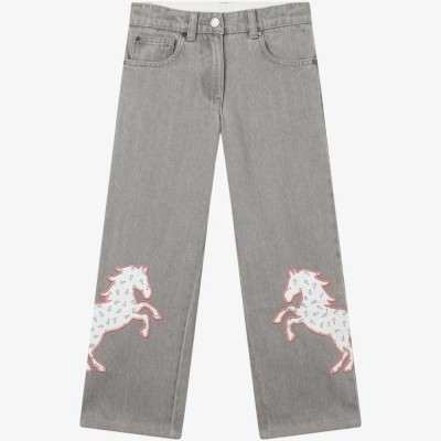 Παιδικό Γκρι Τζιν Παντελόνι Με Άλογα Stella McCartney