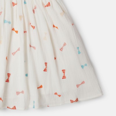 Stella McCartney Ivory Girls' Dress with Multicoloured Bows Stella McCartney Ivory Girls' Dress with Multicoloured Bows