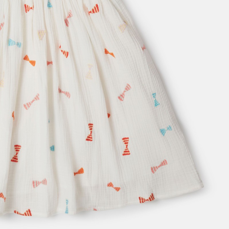 Stella McCartney Ivory Girls' Dress with Multicoloured Bows Stella McCartney Ivory Girls' Dress with Multicoloured Bows