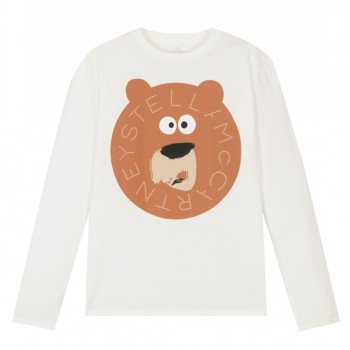 Παιδικό Ιβουάρ Μπλουζάκι Καφέ Αρκούδι Stella MacCartney