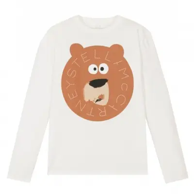 Kids Ivory Brown Bear Blouse Stella MacCartney