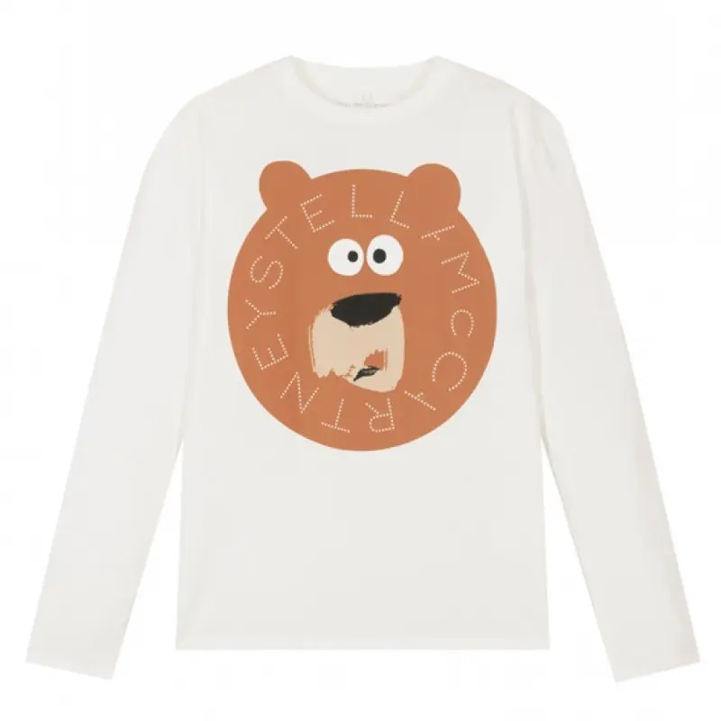 Kids Ivory Brown Bear Blouse Stella MacCartney