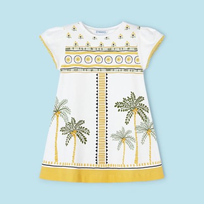 Παιδικό Κίτρινο Φόρεμα Με Φοίνικες Mayoral