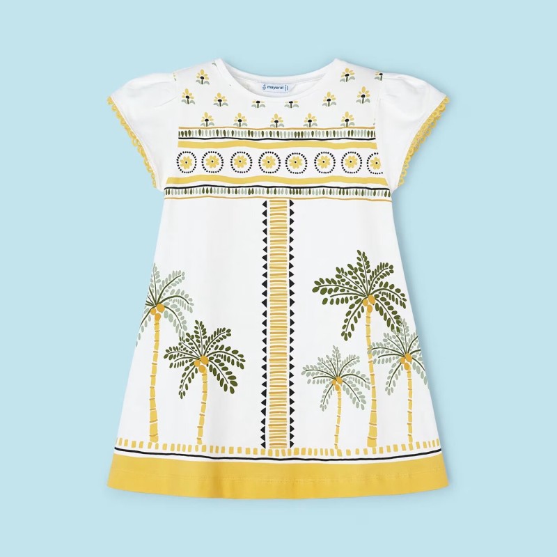 Παιδικό Κίτρινο Φόρεμα Με Φοίνικες Mayoral