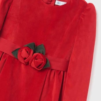 Παιδικό Κόκκινο Βελούδινο Φόρεμα Abel and Lula
