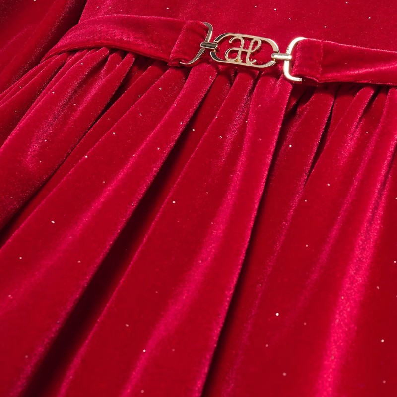 Παιδικό Κόκκινο Κομψό Βελούδινο Φόρεμα Abel and Lula