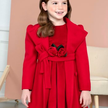 Children's Red Fabric Coat Abel and Lula