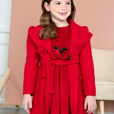 Children's Red Fabric Coat Abel and Lula