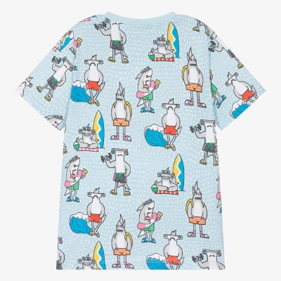 Stella McCartney Kids Παιδικό Κοντομάνικο Μπλουζάκι με Καρχαρίες Γαλάζιο Stella McCartney Kids Παιδικό Κοντομάνικο Μπλουζάκι με Καρχαρίες Γαλάζιο